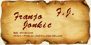 Franjo Jonkić vizit kartica